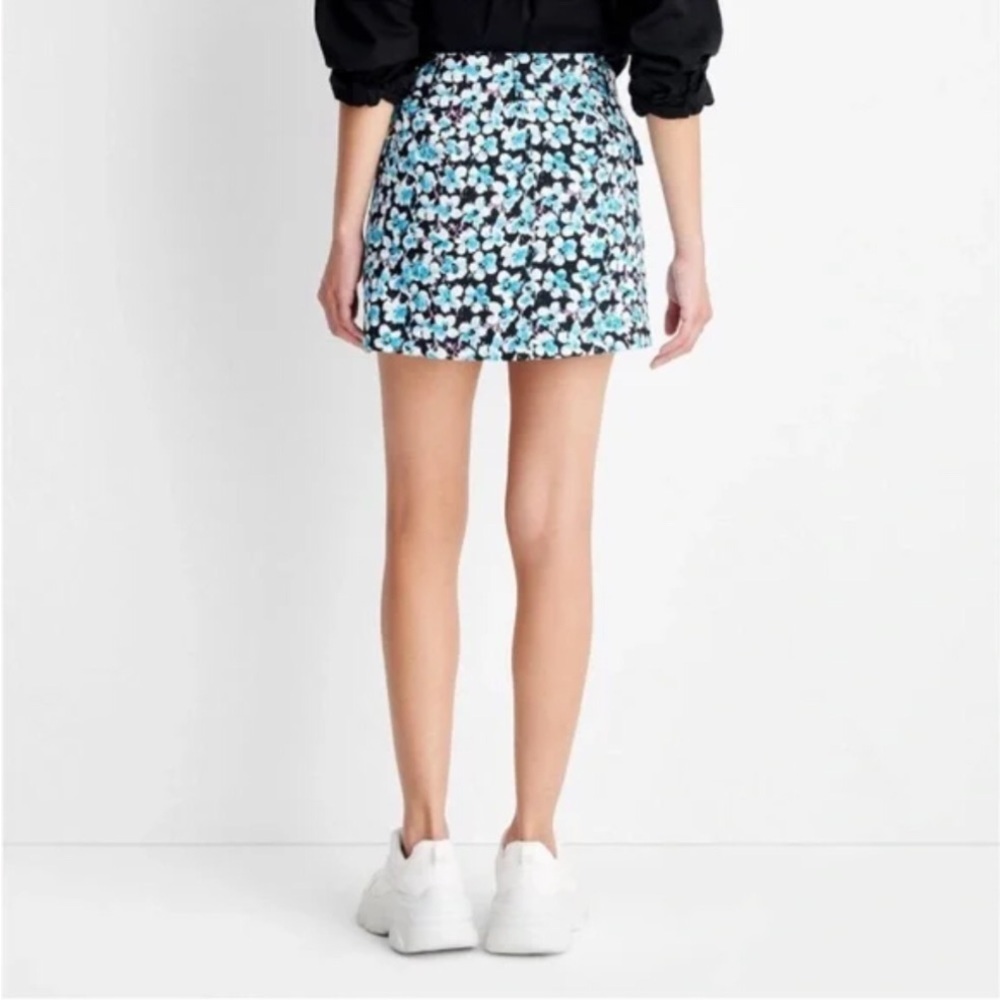 Future Collective Blue Ditsy Floral Print Cargo Skirt - Picture 4 of 12